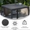 Merrick Lane Tristan All-Weather Indoor/Outdoor Square Patio Dining Table for 4 with Steel Frame and Poly Resin Slatted Top